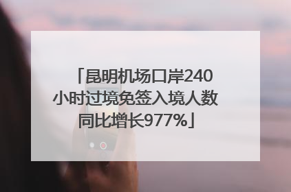 昆明机场口岸240小时过境免签入境人数同比增长977%