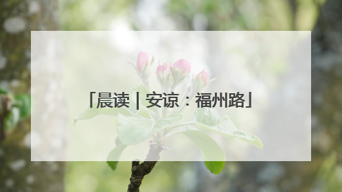 晨读｜安谅：福州路