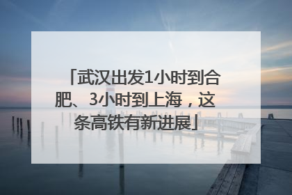 武汉出发1小时到合肥、3小时到上海，这条高铁有新进展