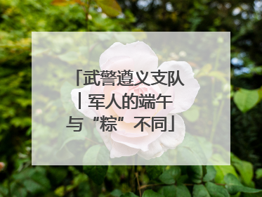 武警遵义支队︱军人的端午 与“粽”不同