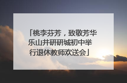 桃李芬芳，致敬芳华 乐山井研研城初中举行退休教师欢送会