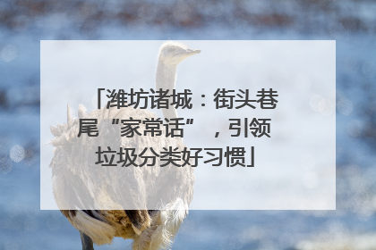 潍坊诸城：街头巷尾“家常话”，引领垃圾分类好习惯