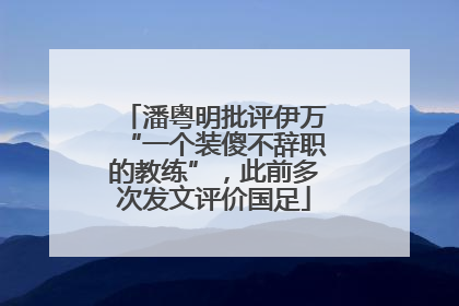 潘粤明批评伊万“一个装傻不辞职的教练”，此前多次发文评价国足