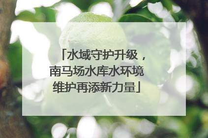 水域守护升级，南马场水库水环境维护再添新力量