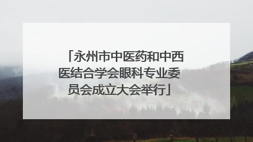 永州市中医药和中西医结合学会眼科专业委员会成立大会举行