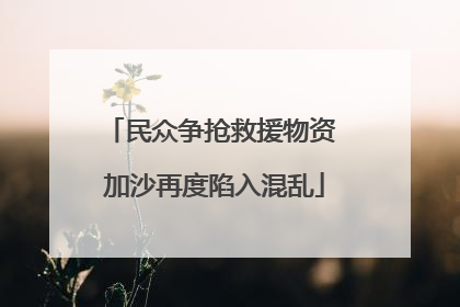 民众争抢救援物资 加沙再度陷入混乱