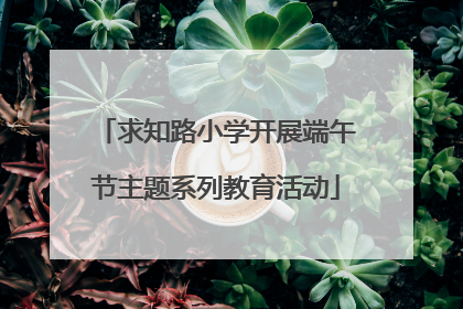 求知路小学开展端午节主题系列教育活动