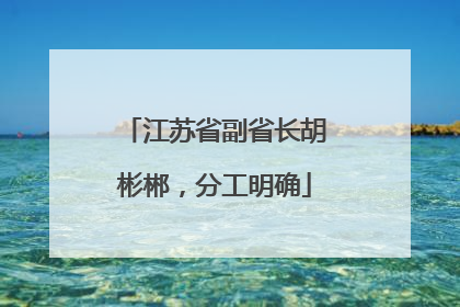 江苏省副省长胡彬郴，分工明确