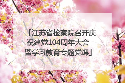 江苏省检察院召开庆祝建党104周年大会暨学习教育专题党课