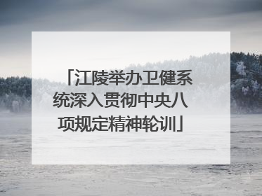 江陵举办卫健系统深入贯彻中央八项规定精神轮训