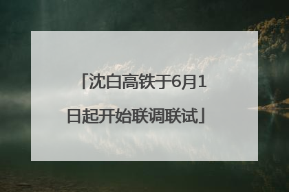 沈白高铁于6月1日起开始联调联试
