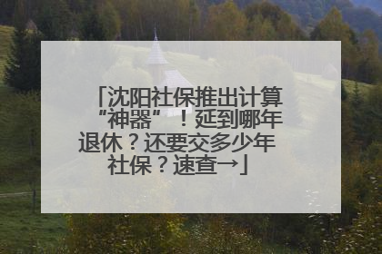 沈阳社保推出计算“神器”！延到哪年退休？还要交多少年社保？速查→