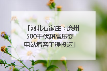 河北石家庄：廉州500千伏超高压变电站增容工程投运