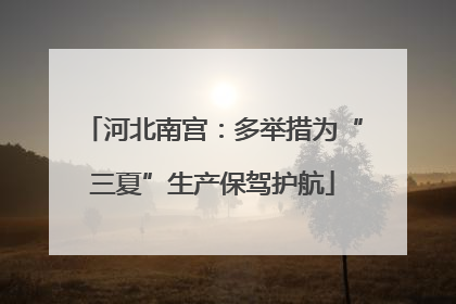 河北南宫：多举措为“三夏”生产保驾护航