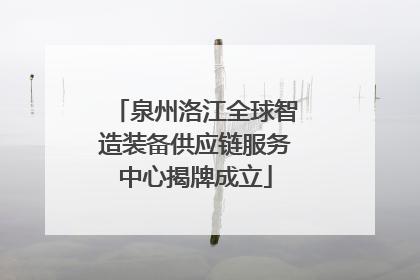 泉州洛江全球智造装备供应链服务中心揭牌成立