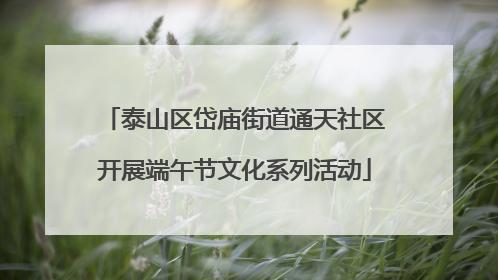 泰山区岱庙街道通天社区开展端午节文化系列活动
