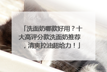 洗面奶哪款好用？十大高评分款洗面奶推荐，清爽控油超给力！