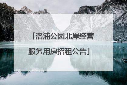 洛浦公园北岸经营服务用房招租公告