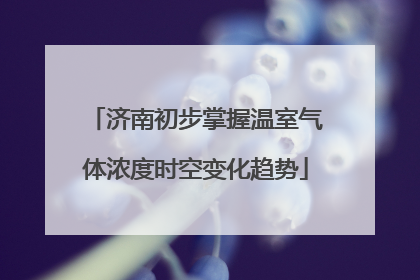 济南初步掌握温室气体浓度时空变化趋势