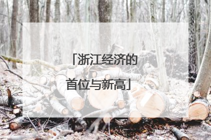 浙江经济的首位与新高