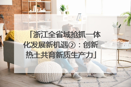 浙江全省域抢抓一体化发展新机遇②：创新热土共育新质生产力