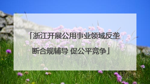 浙江开展公用事业领域反垄断合规辅导 促公平竞争