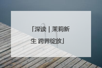 深读｜茉莉新生 跨界绽放