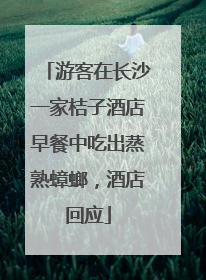 游客在长沙一家桔子酒店早餐中吃出蒸熟蟑螂，酒店回应