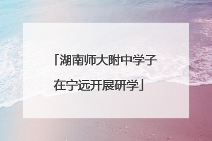 湖南师大附中学子在宁远开展研学