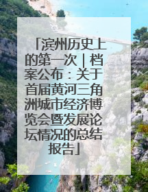 滨州历史上的第一次｜档案公布：关于首届黄河三角洲城市经济博览会暨发展论坛情况的总结报告