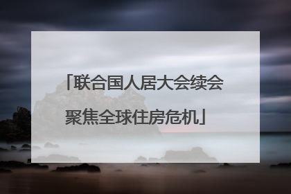 联合国人居大会续会聚焦全球住房危机