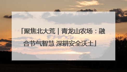 聚焦北大荒｜青龙山农场：融合节气智慧 深耕安全沃土
