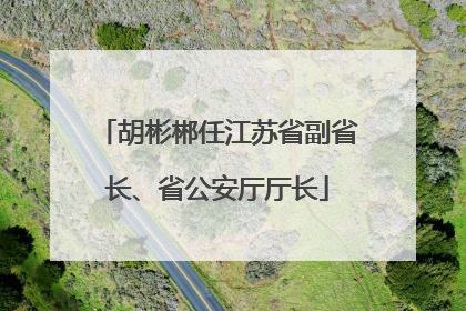 胡彬郴任江苏省副省长、省公安厅厅长