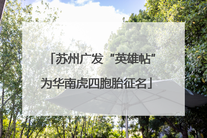 苏州广发“英雄帖”为华南虎四胞胎征名