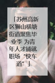 苏州高新区狮山横塘街道聚焦毕业季 为青年人才铺就职场“快车道”