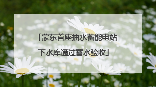 蒙东首座抽水蓄能电站下水库通过蓄水验收