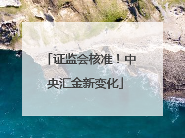 证监会核准！中央汇金新变化