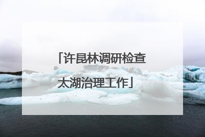 许昆林调研检查太湖治理工作