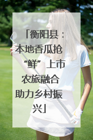 衡阳县：本地香瓜抢“鲜”上市 农旅融合助力乡村振兴