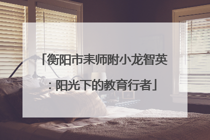 衡阳市耒师附小龙智英：阳光下的教育行者