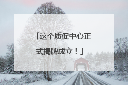 这个质促中心正式揭牌成立!