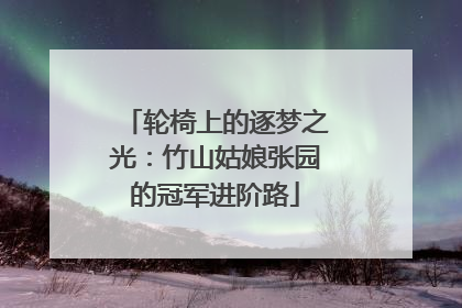 轮椅上的逐梦之光：竹山姑娘张园的冠军进阶路
