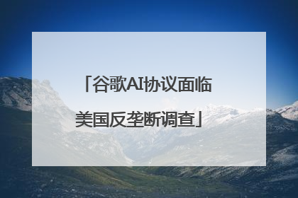谷歌AI协议面临美国反垄断调查