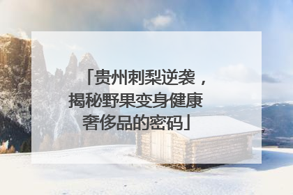 贵州刺梨逆袭，揭秘野果变身健康奢侈品的密码