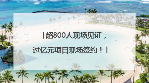 超800人现场见证，过亿元项目现场签约！
