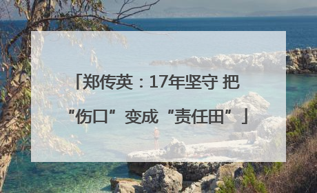郑传英：17年坚守 把“伤口”变成“责任田”