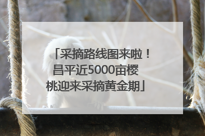 采摘路线图来啦！昌平近5000亩樱桃迎来采摘黄金期