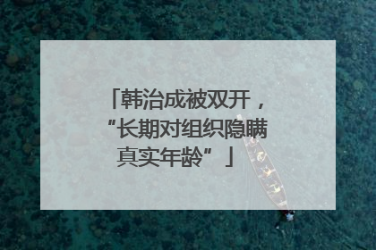 韩治成被双开,“长期对组织隐瞒真实年龄”