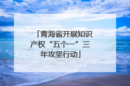 青海省开展知识产权“五个一”三年攻坚行动