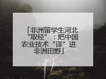 非洲留学生河北“取经”：把中国农业技术“译”进非洲田野